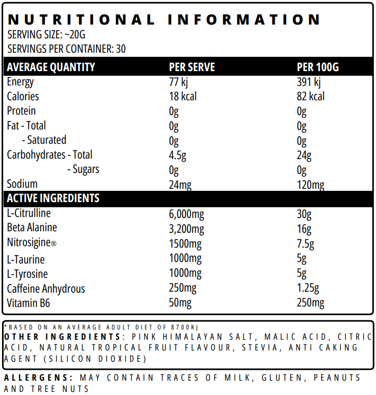 Training Day Labs Pre - 30 Serves